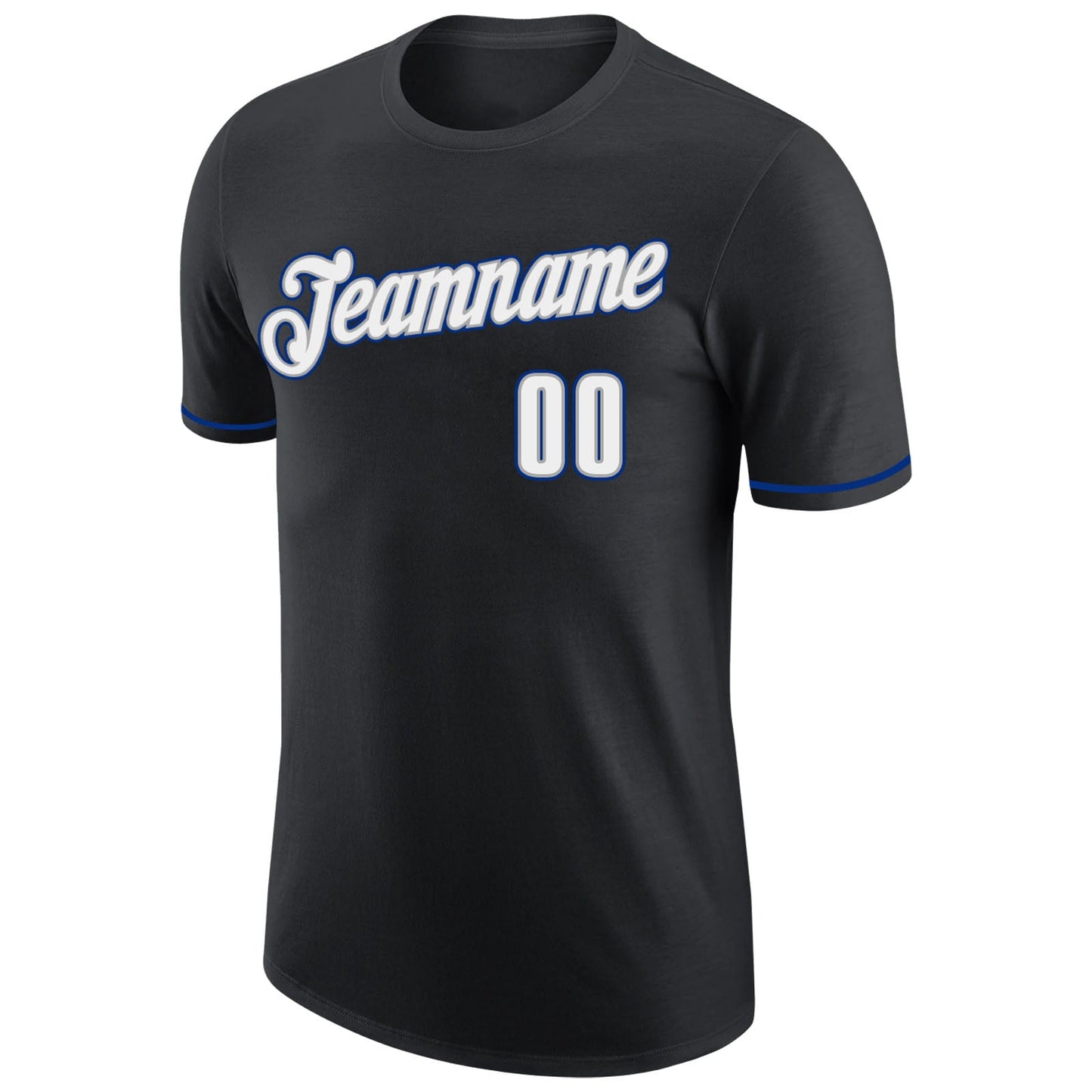 Custom Black White-Royal Performance T-Shirt view 5