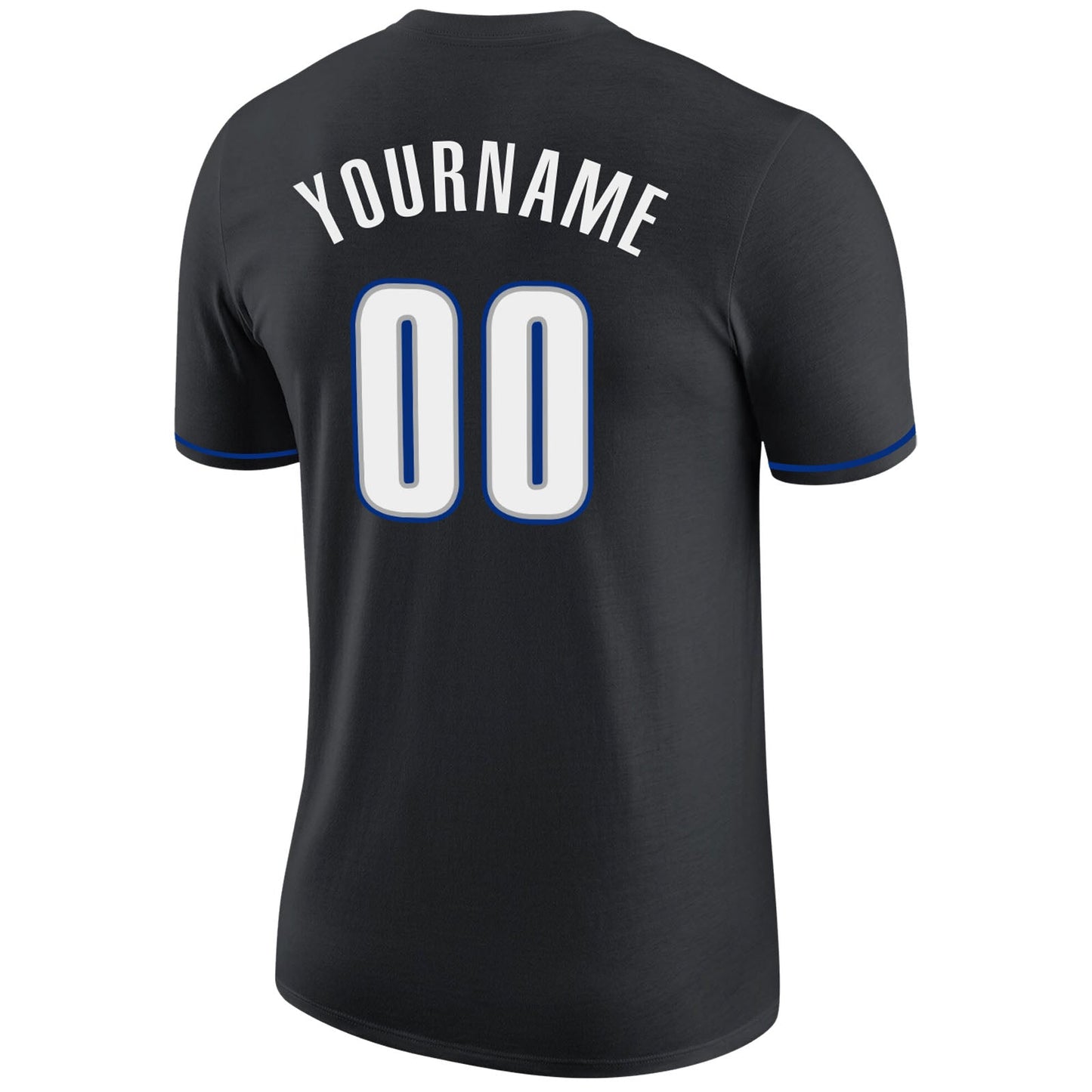 Custom Black White-Royal Performance T-Shirt view 6