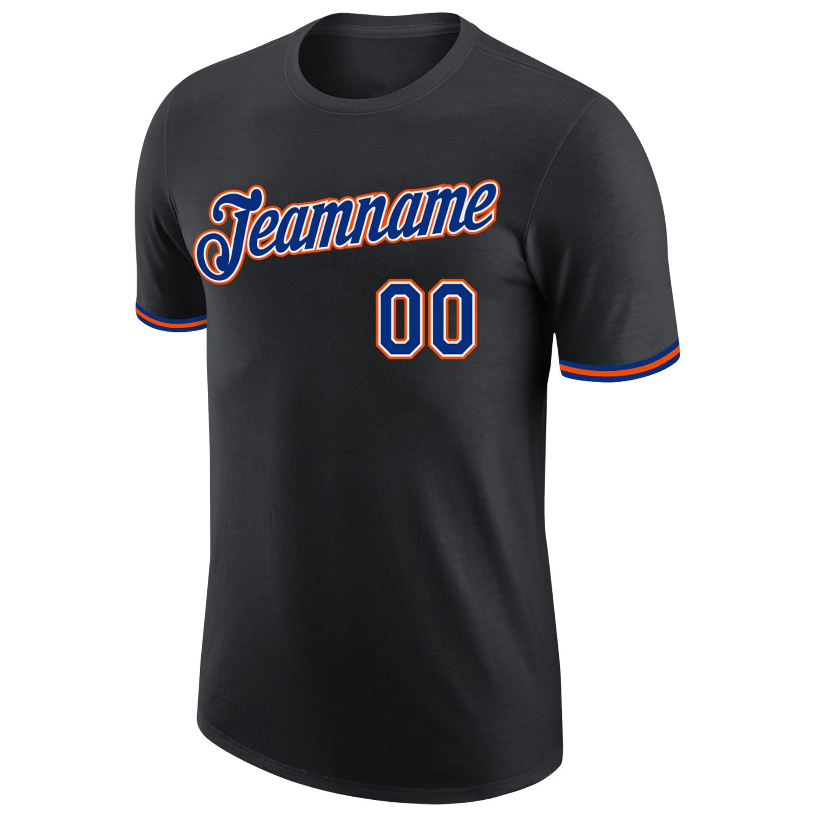 Custom Black Royal-Orange Performance T-Shirt view 5