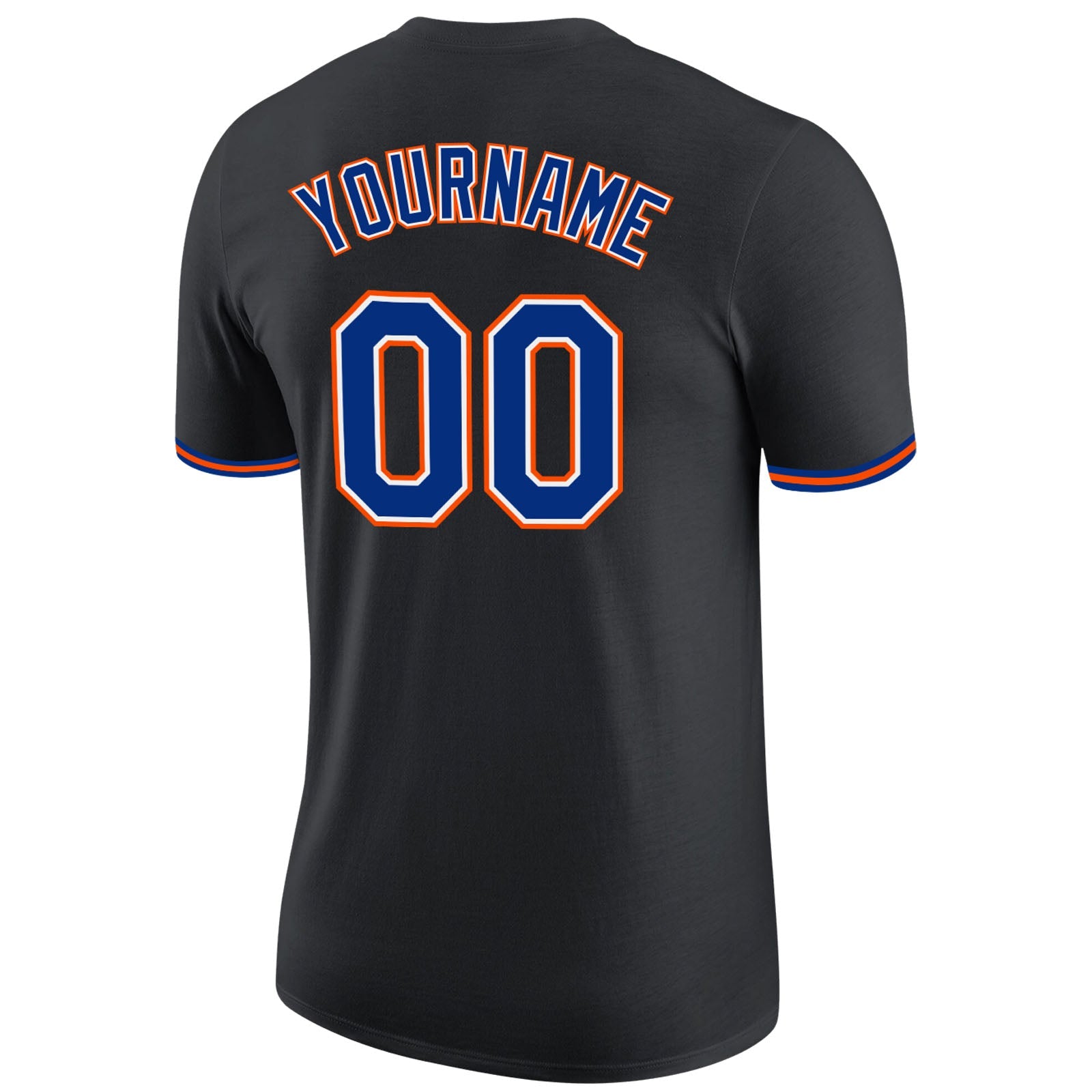 Custom Black Royal-Orange Performance T-Shirt view 6