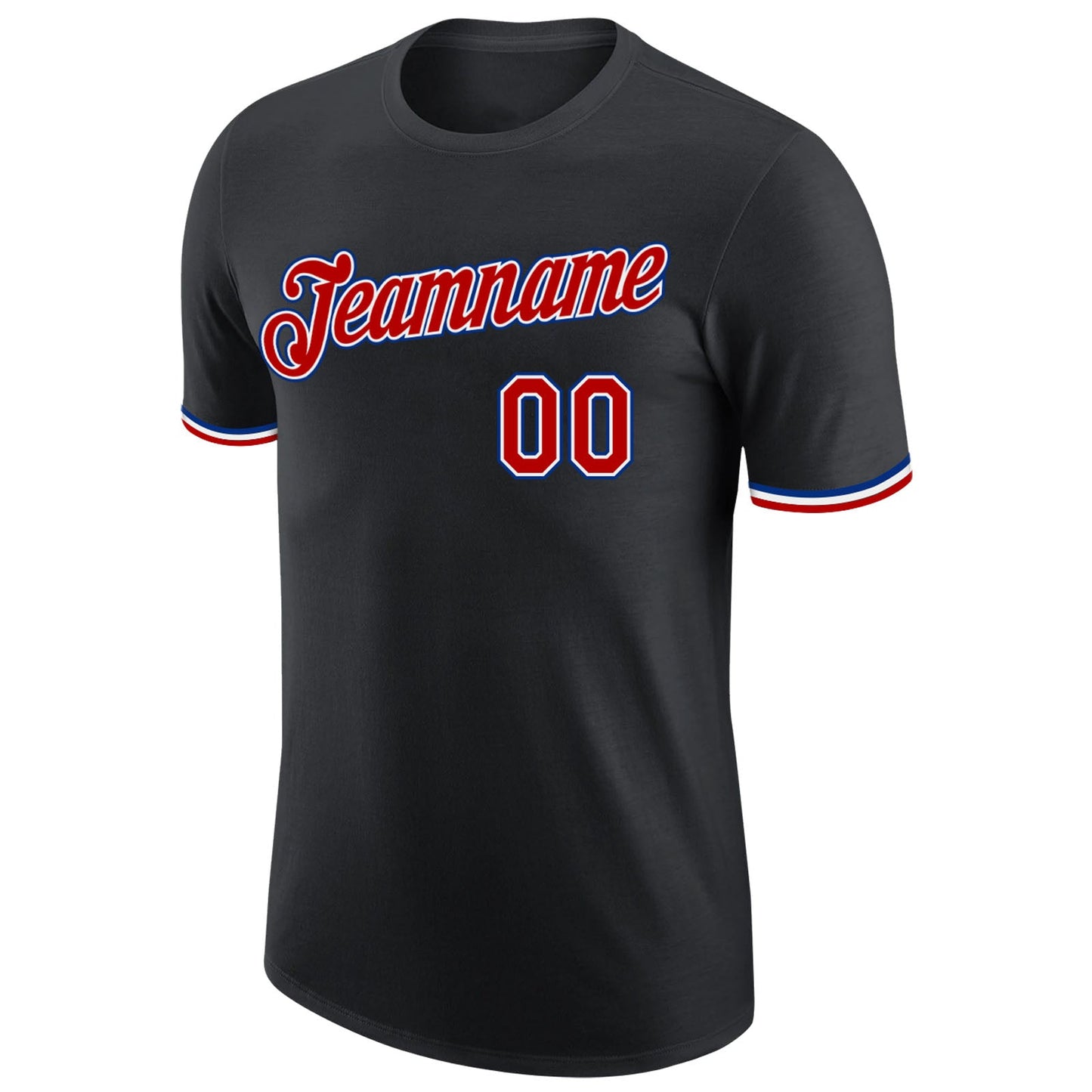 Custom Black Red-Royal Performance T-Shirt view 5