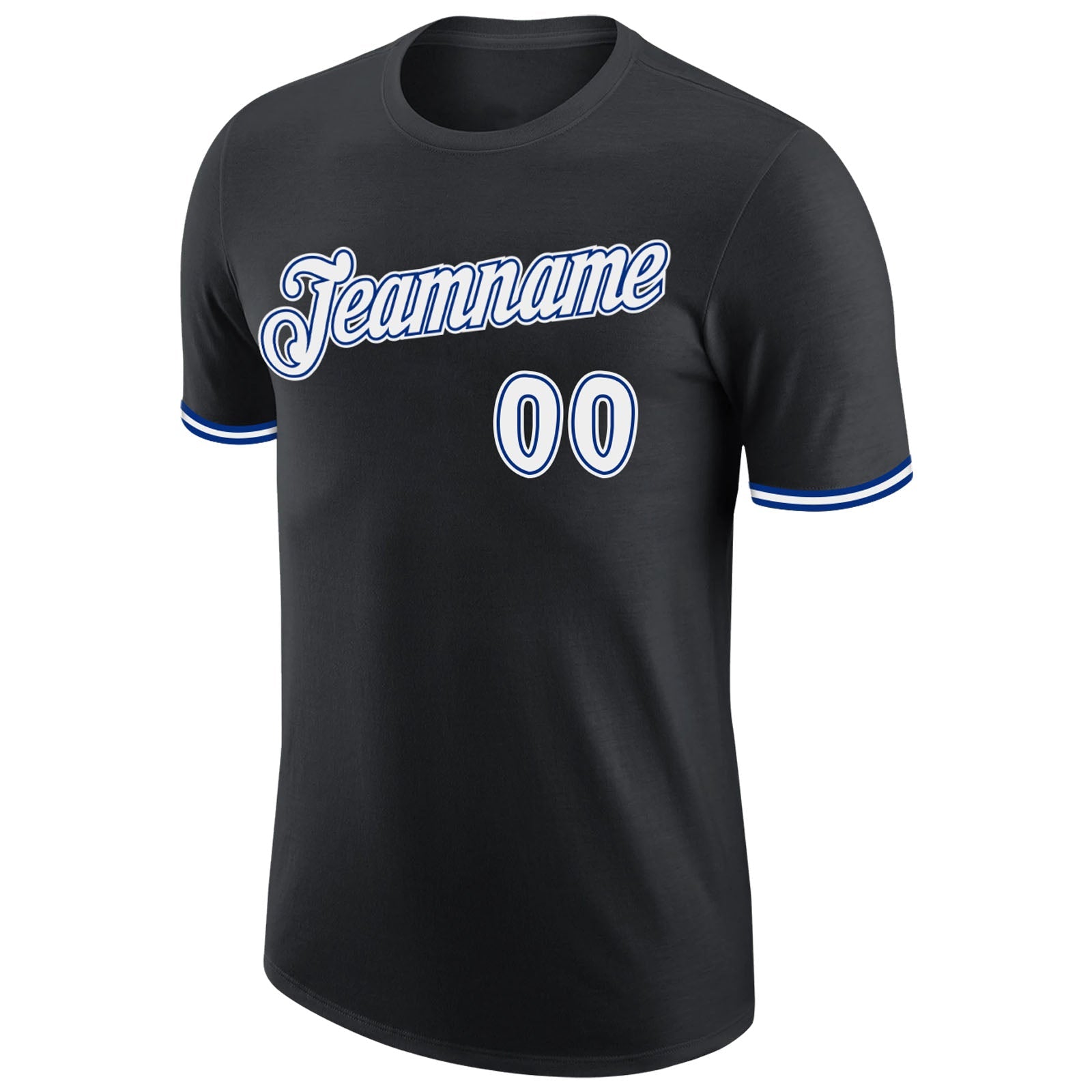 Custom Black White-Royal Performance T-Shirt view 5