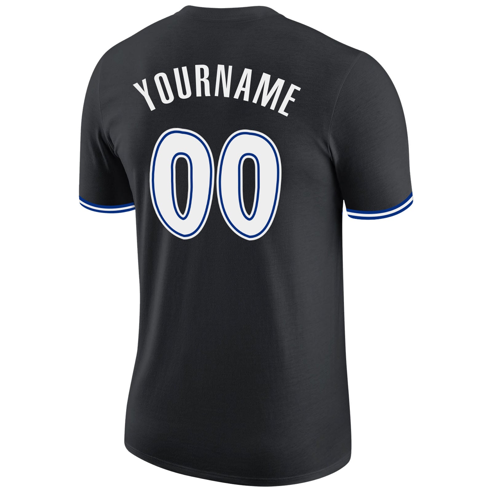 Custom Black White-Royal Performance T-Shirt view 6
