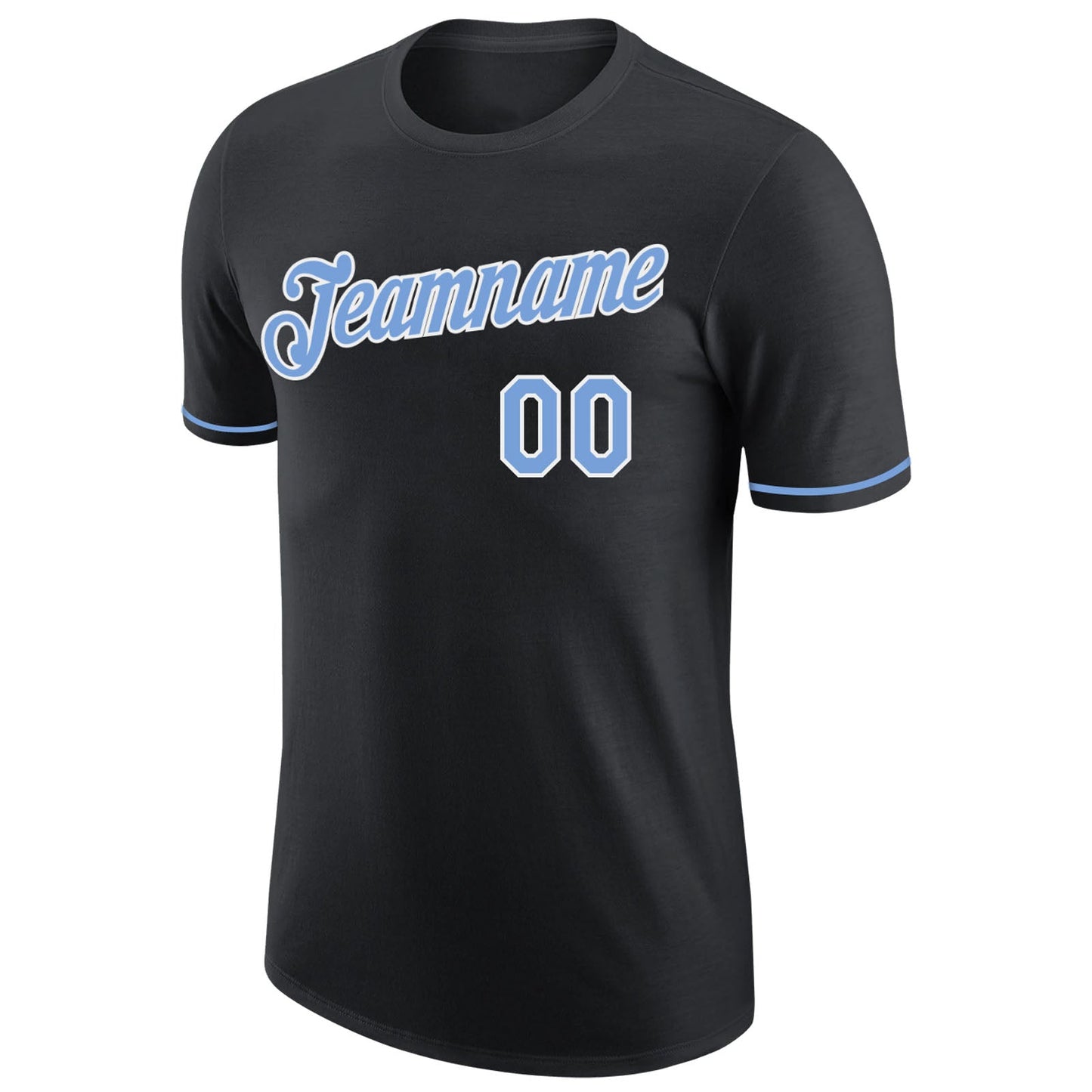 Custom Black Light Blue-White Performance T-Shirt view 5