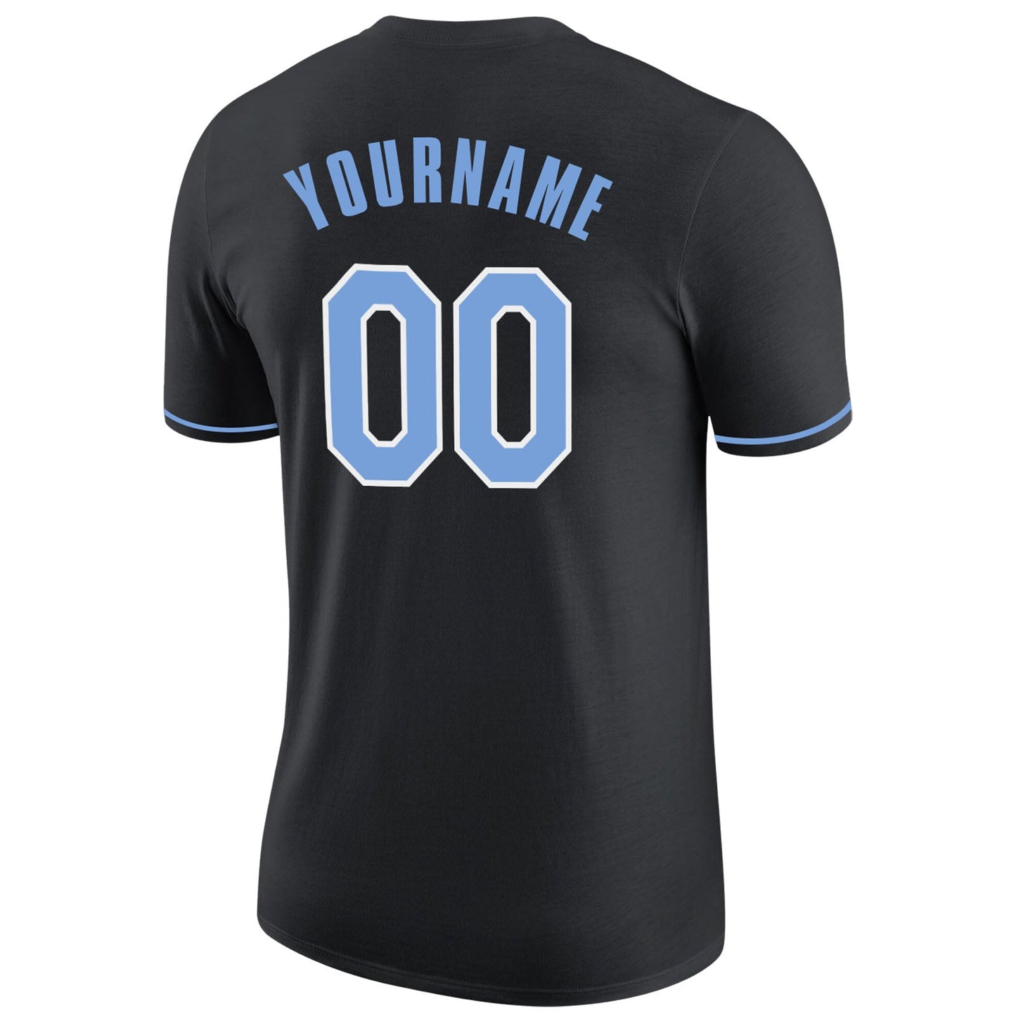 Custom Black Light Blue-White Performance T-Shirt view 6