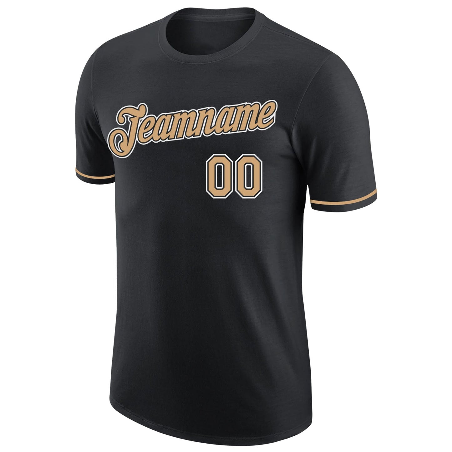 Custom Black Old Gold-White Performance T-Shirt view 5