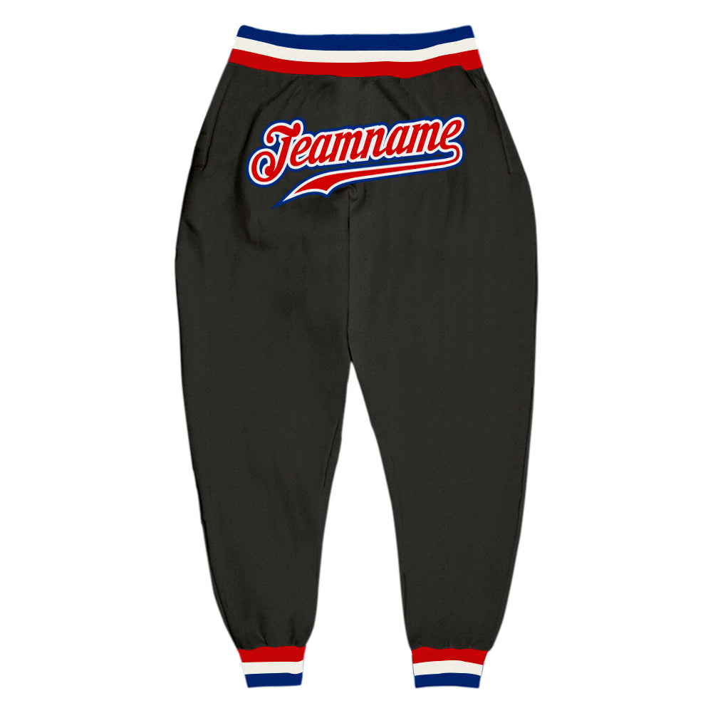 Custom Black Red-Royal Sports Pants - Main View