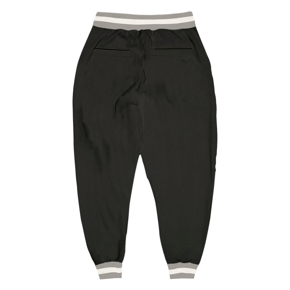 Custom Black White-Gray Sports Pants view 3