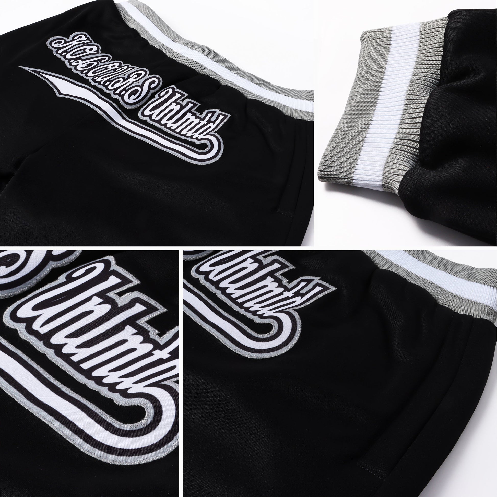 Custom Black White-Gray Sports Pants view 5