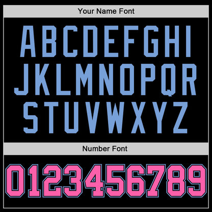 Custom Black Pink-Light Blue Authentic Baseball Jersey view 5