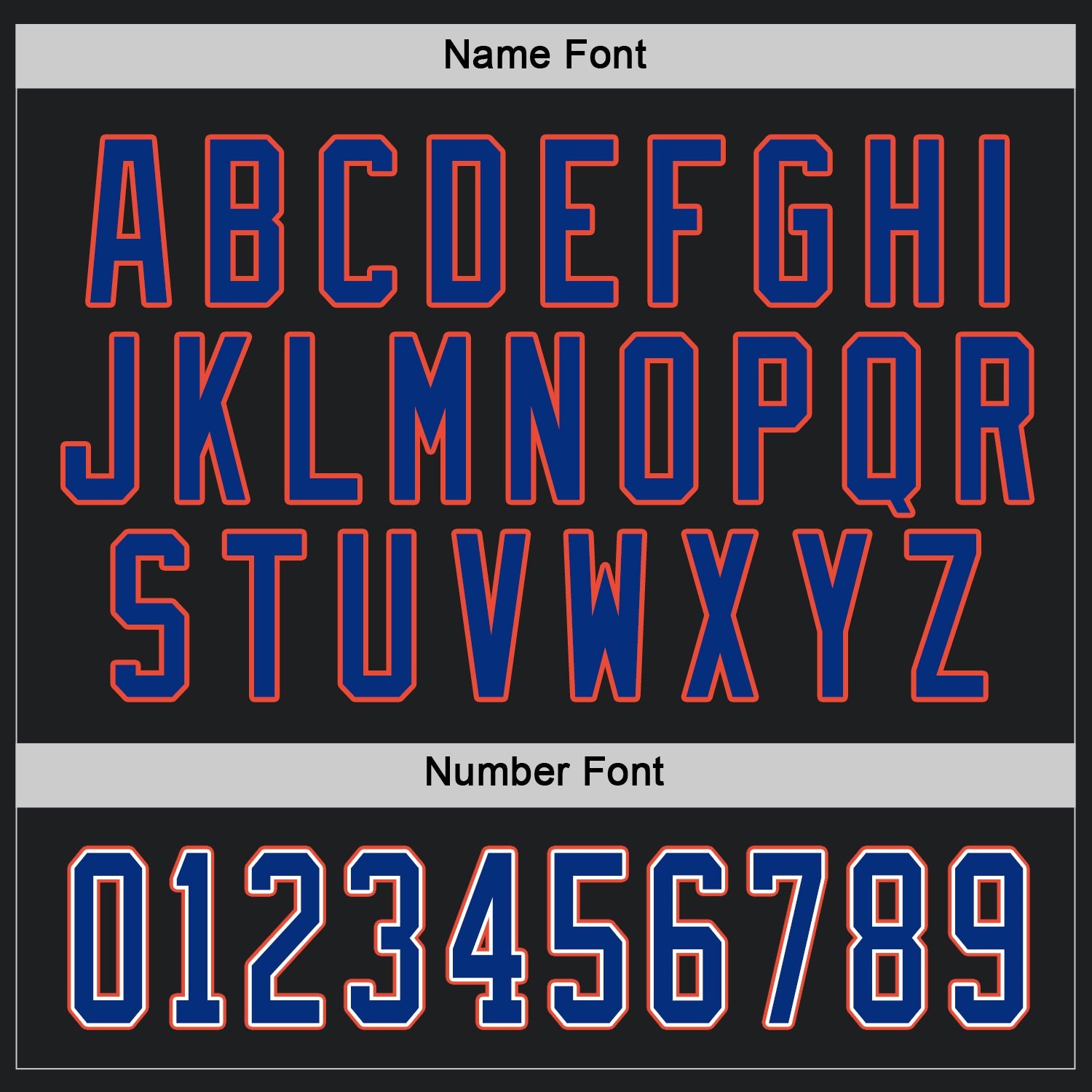 Custom Black Royal-Orange Hockey Jersey view 3