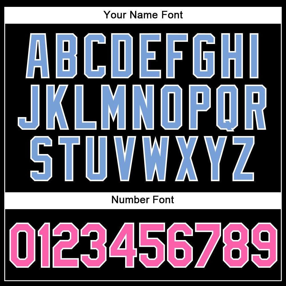 Custom Black Pink-Light Blue Authentic Baseball Jersey view 5