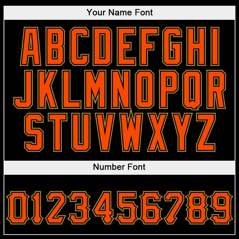 Custom Stitched Black Orange-Old Gold Sports Pullover Sweatshirt Hoodie view 3