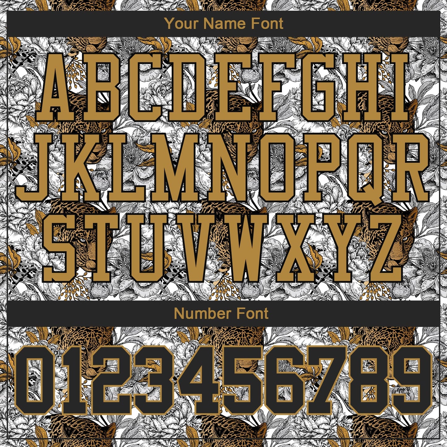 Custom Stitched Black Black-Old Gold 3D Pattern Design Leopard Sports Pullover Sweatshirt Hoodie view 4