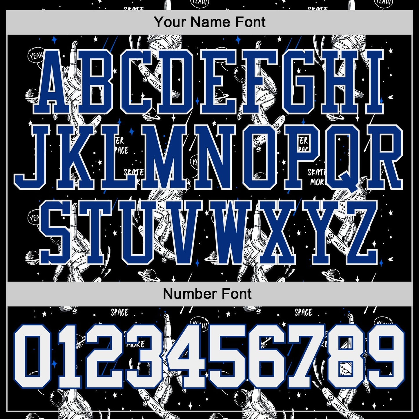 Custom Stitched Black White-Royal 3D Pattern Design Astronaut Sports Pullover Sweatshirt Hoodie view 4