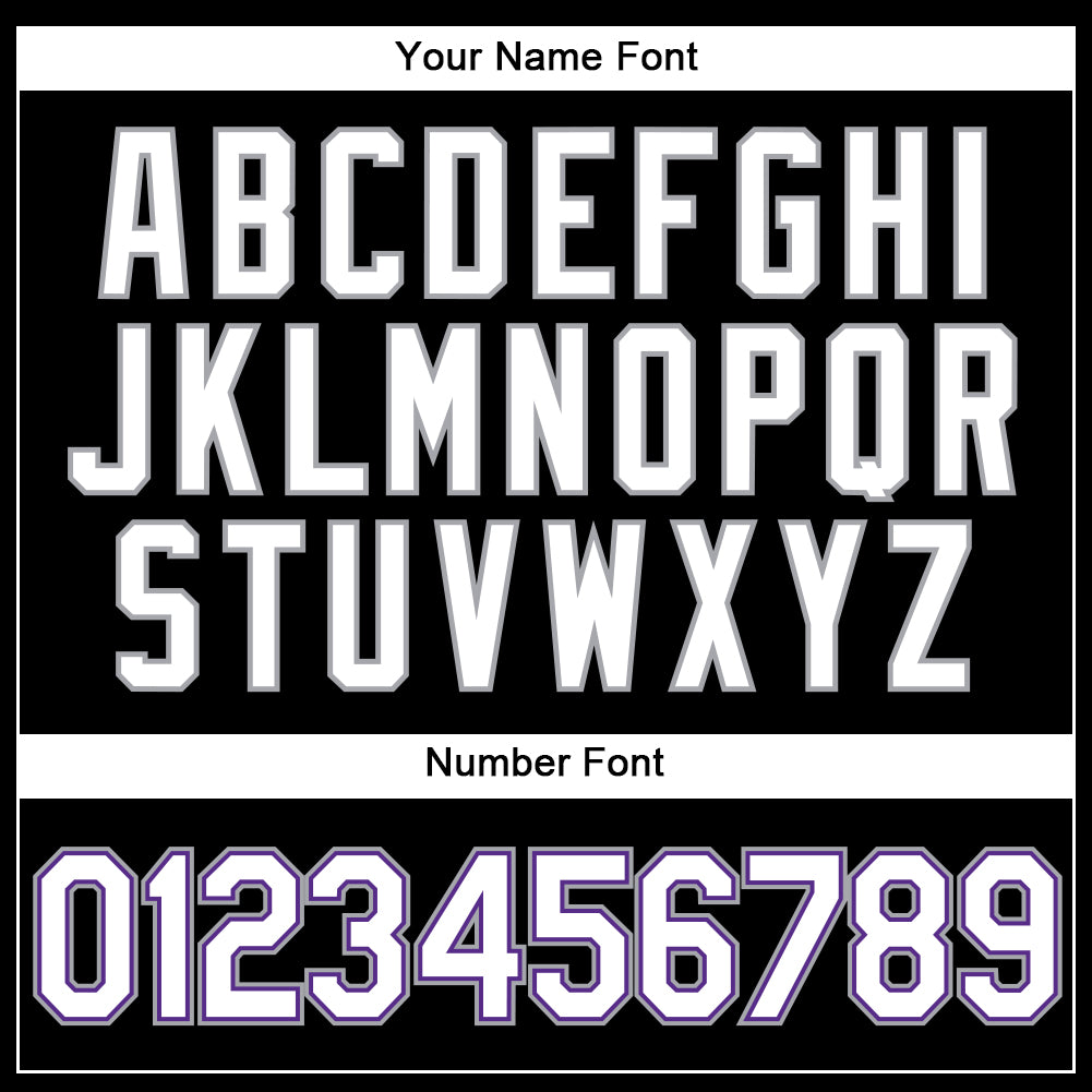 Custom Black White-Purple Authentic Baseball Jersey view 5