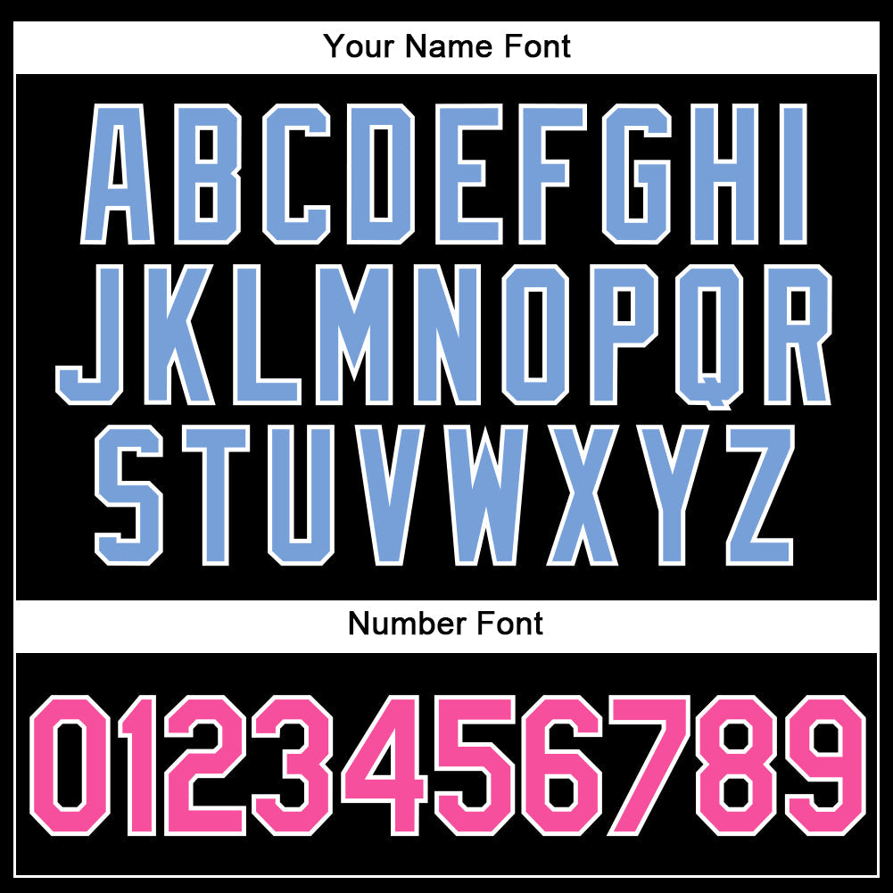Custom Black Pink-Light Blue Authentic Baseball Jersey view 5