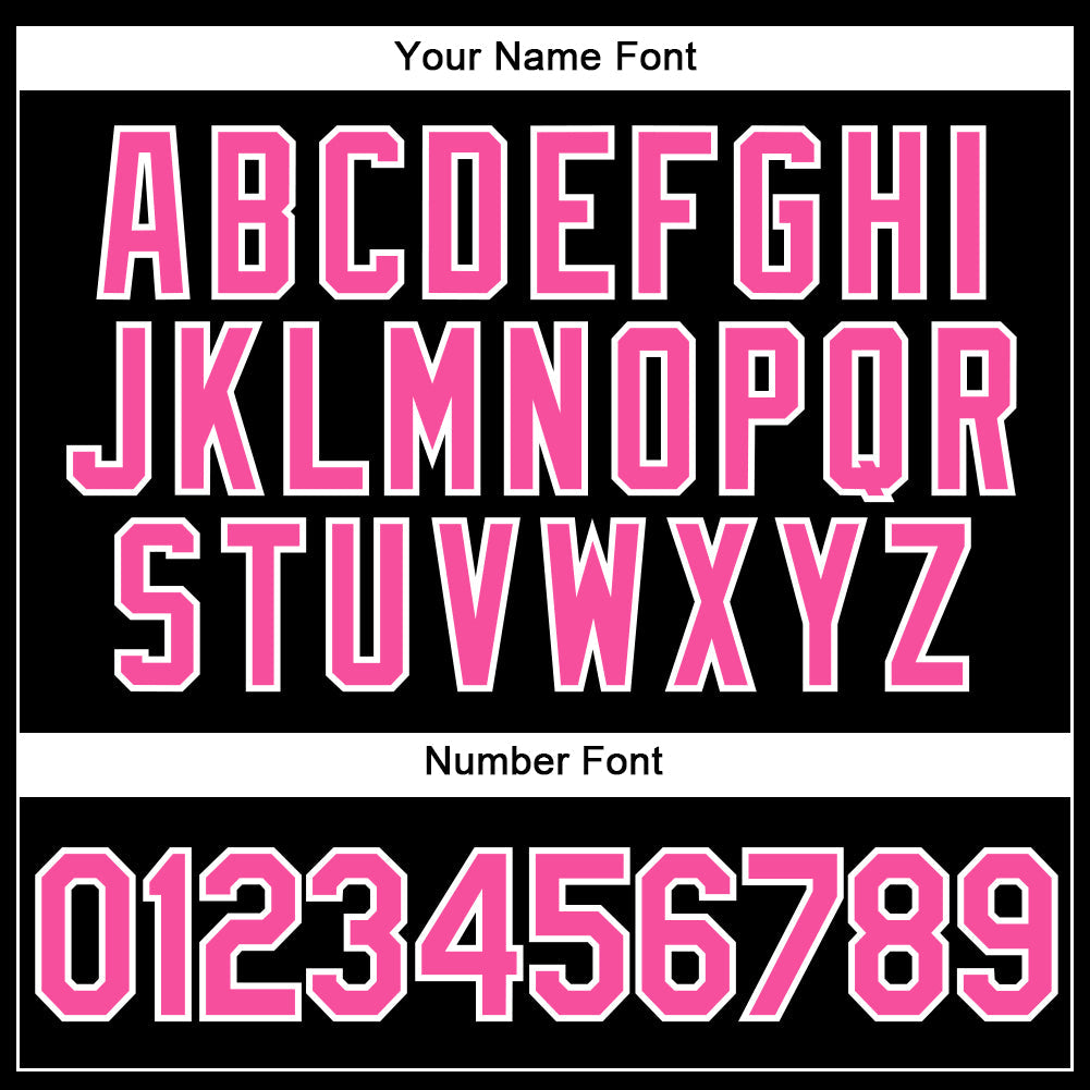 Custom Black Pink-White Authentic Baseball Jersey view 5
