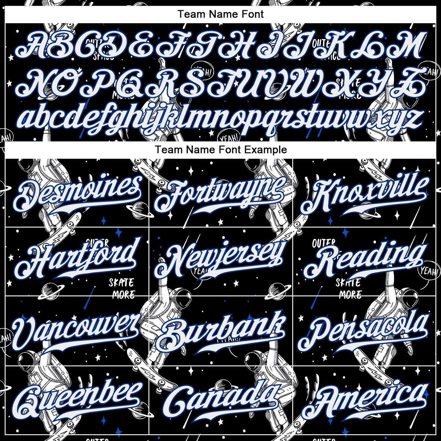 Custom Black White-Royal 3D Pattern Design Astronaut Authentic Baseball Jersey view 4