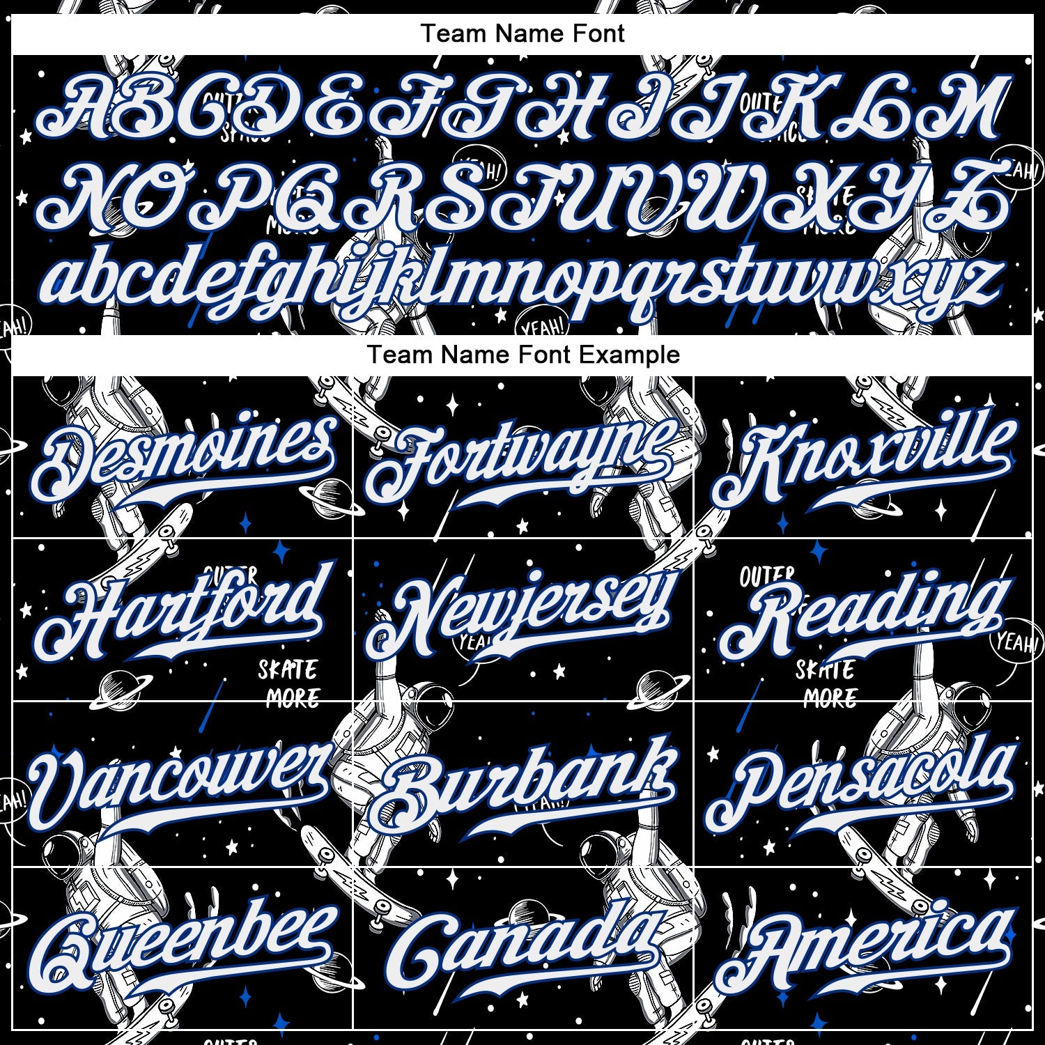 Custom Black White-Royal 3D Pattern Design Astronaut Authentic Baseball Jersey view 4