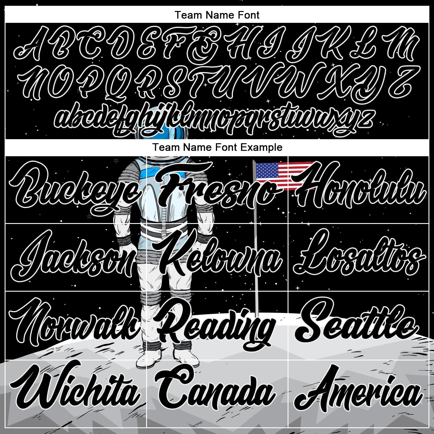 Custom Black Black-White 3D Pattern Design Astronaut Authentic Baseball Jersey view 5