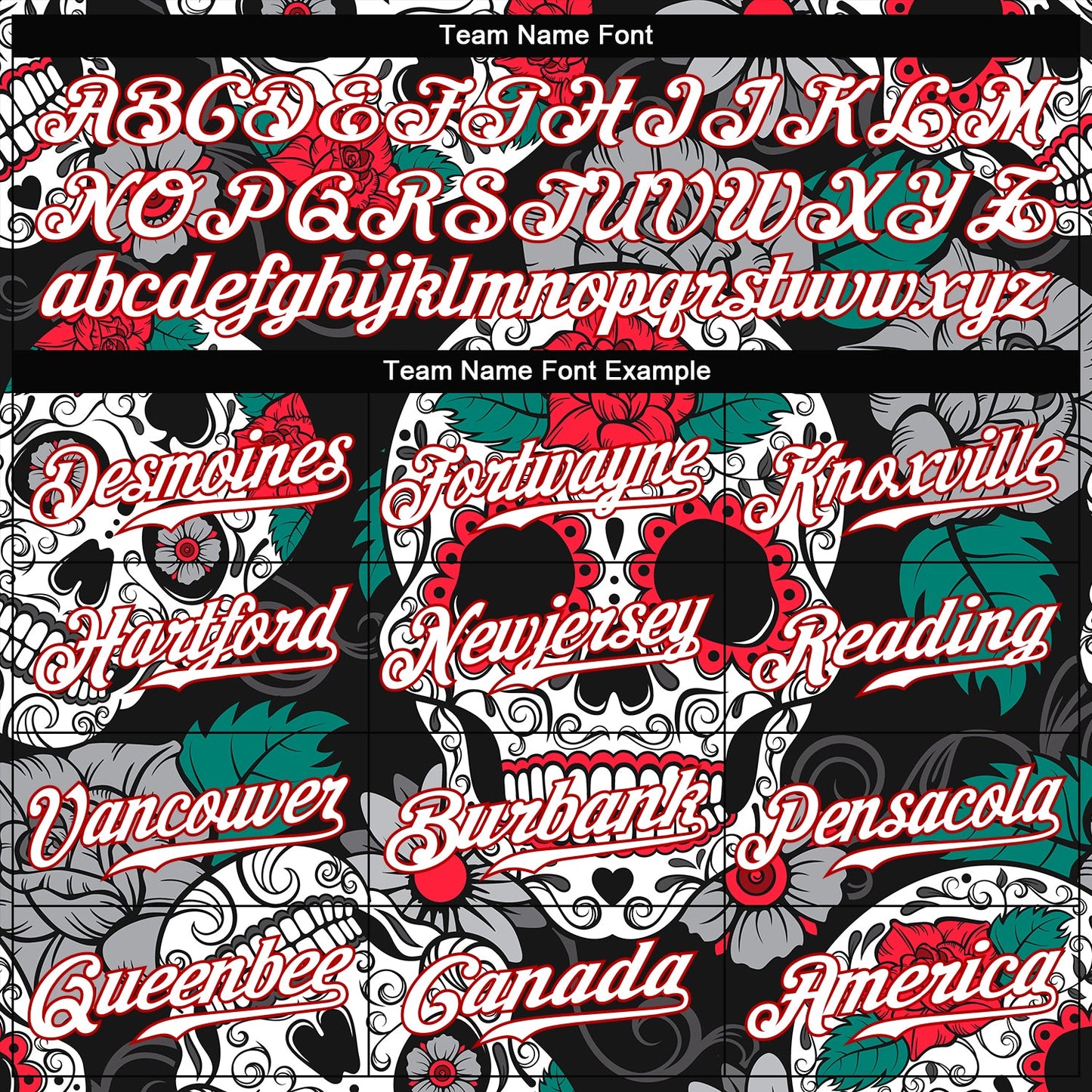 Custom Black White-Red 3D Skull Fashion Authentic Baseball Jersey view 4