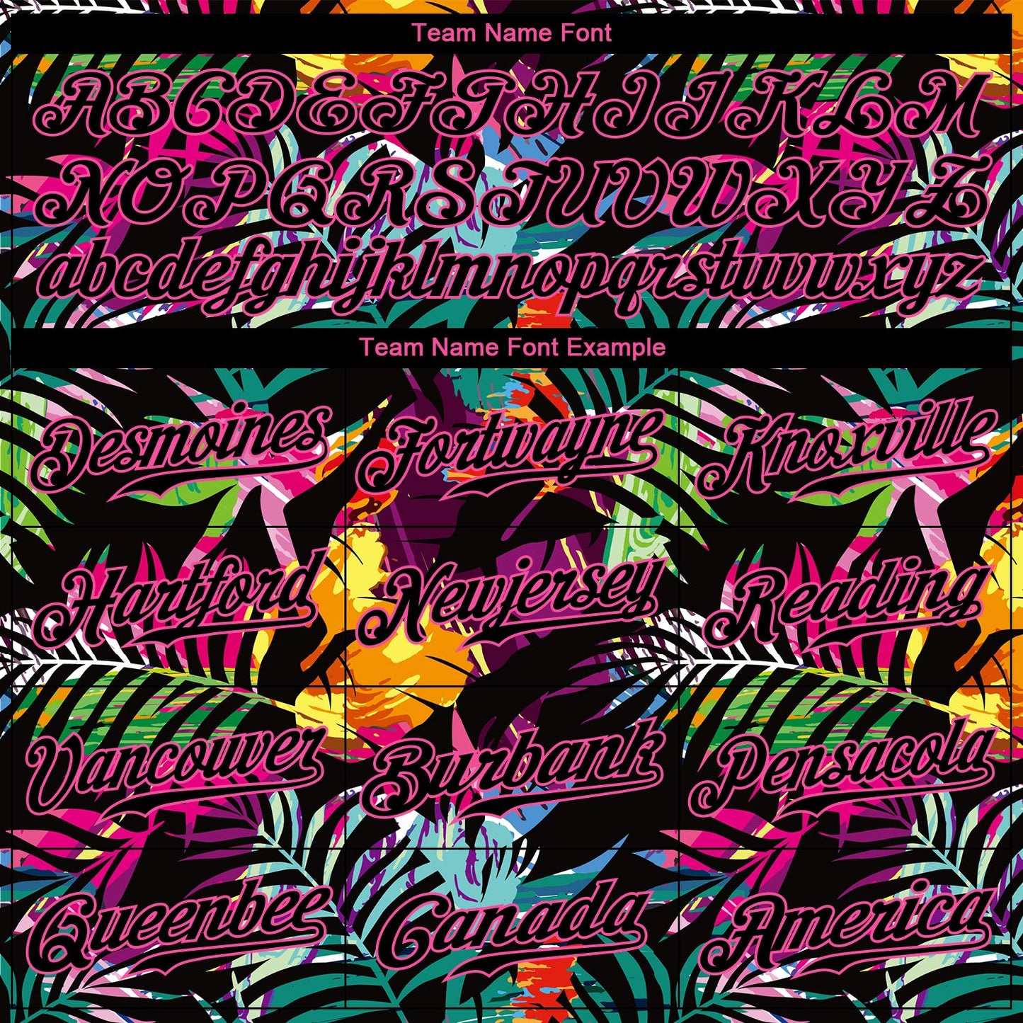 Custom Black Black-Pink 3D Pattern Design Tropical Palm Leaves Authentic Baseball Jersey view 4