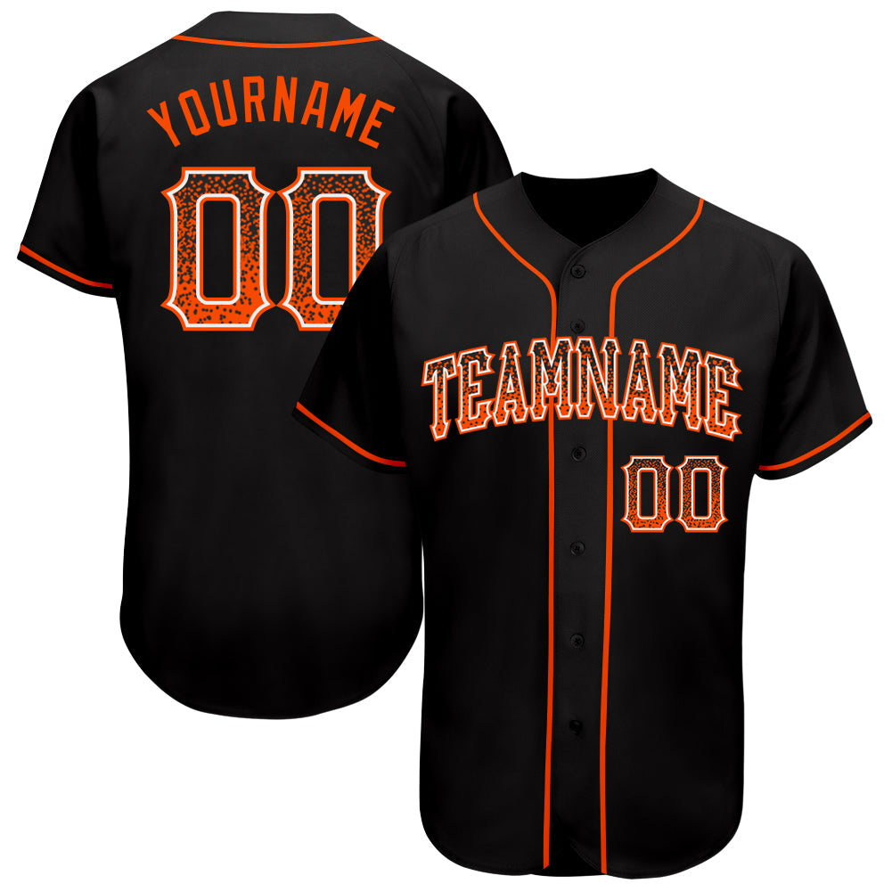 Custom Black Orange-White Authentic Drift Fashion Baseball Jersey - Main View
