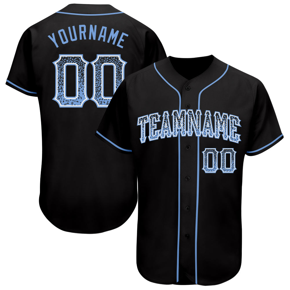 Custom Black Light Blue-White Authentic Drift Fashion Baseball Jersey - Main View