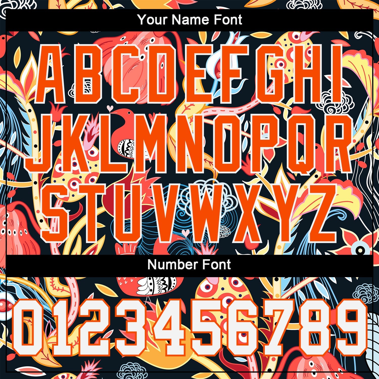 Custom Black White-Orange 3D Pattern Design Flowers Authentic Baseball Jersey view 5