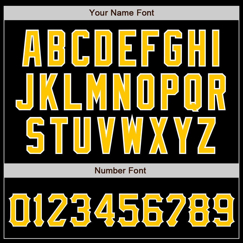 Custom Black Gold-White Authentic Baseball Jersey view 4