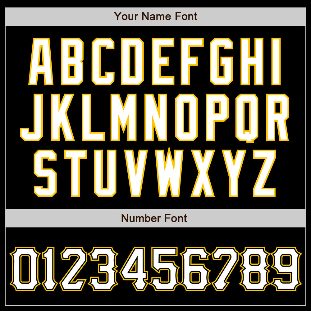 Custom Black White-Gold Authentic Baseball Jersey view 4