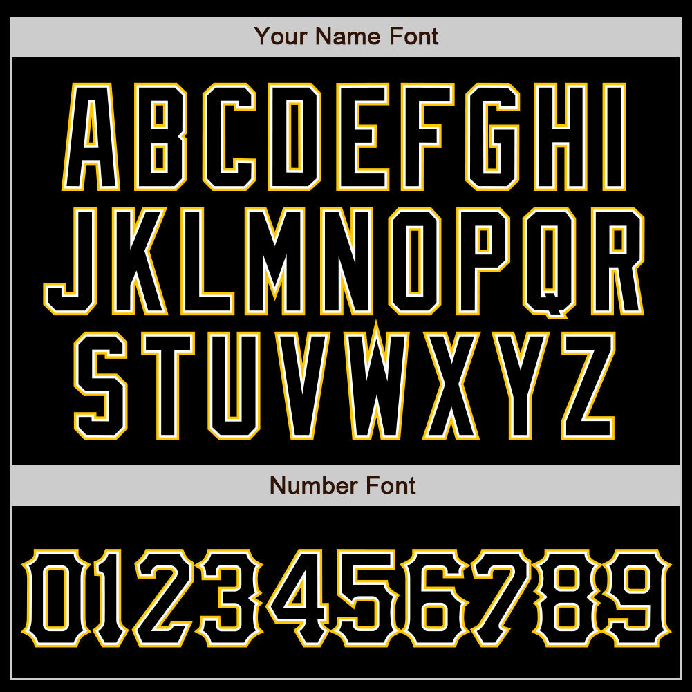 Custom Black Black-Gold Authentic Baseball Jersey view 4