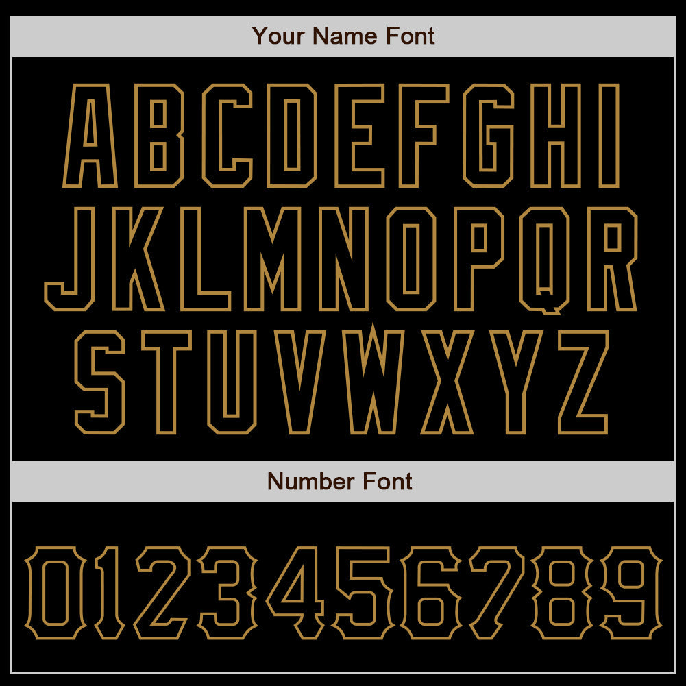 Custom Black Black-Old Gold Authentic Baseball Jersey view 4