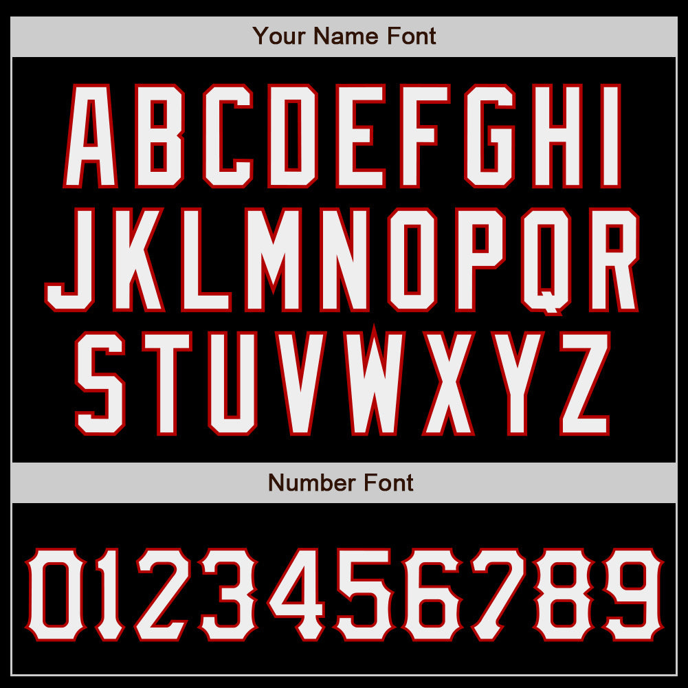 Custom Black White-Red Authentic Baseball Jersey view 4