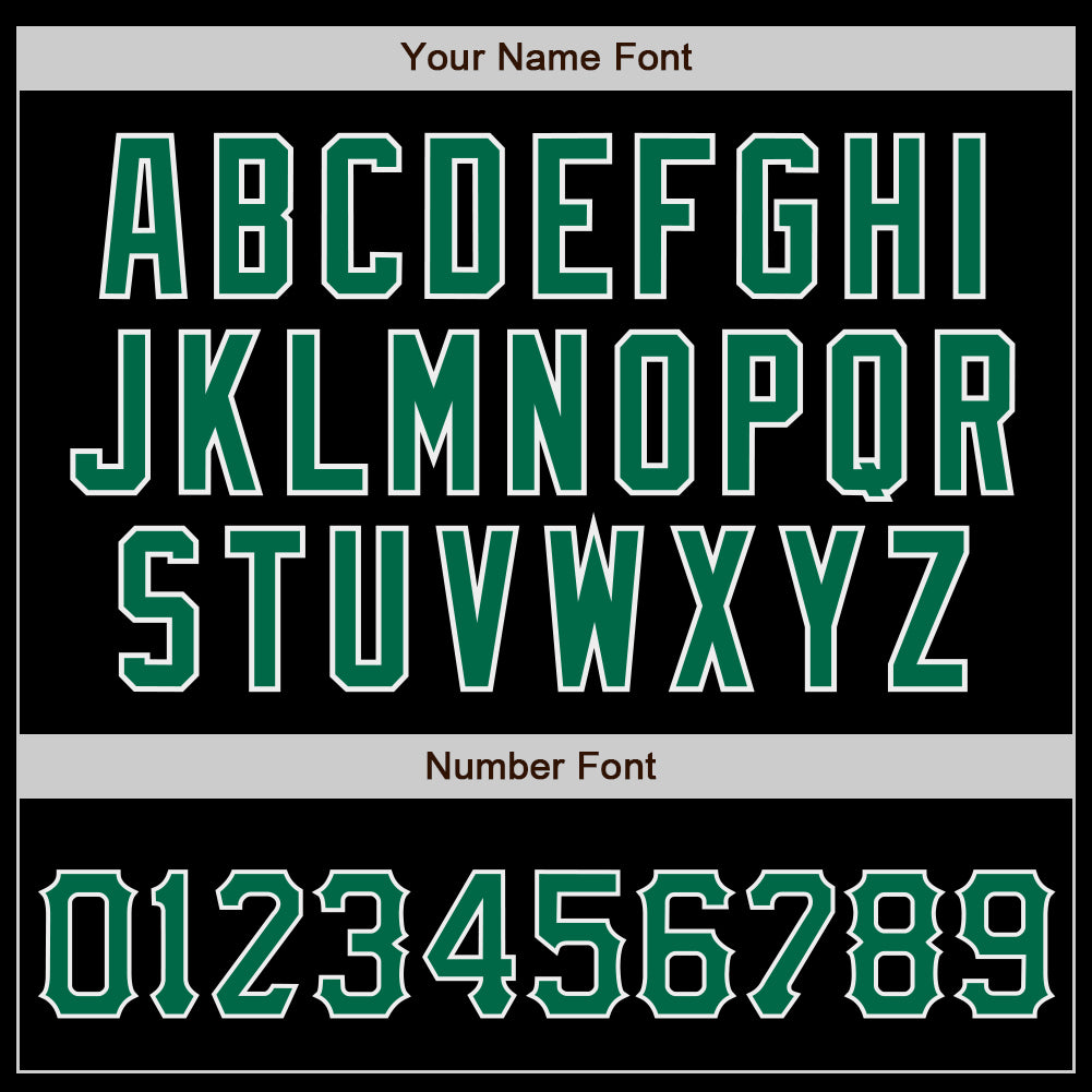 Custom Black Kelly Green-White Authentic Baseball Jersey view 4