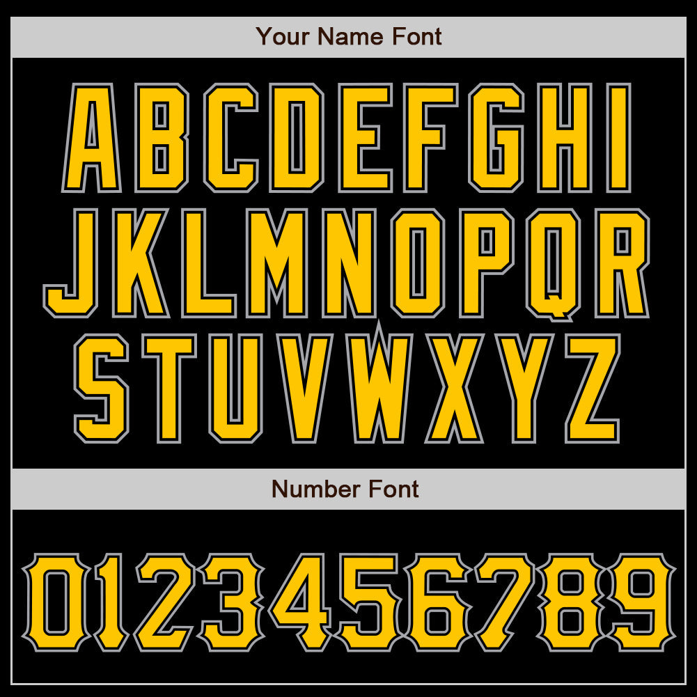 Custom Black Gold-Gray Authentic Baseball Jersey view 4
