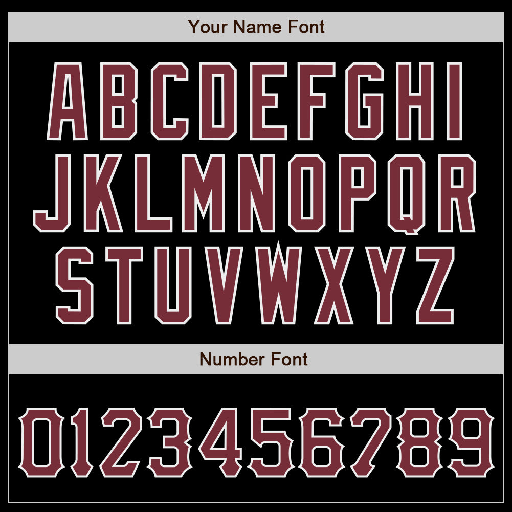 Custom Black Burgundy-White Authentic Baseball Jersey view 4