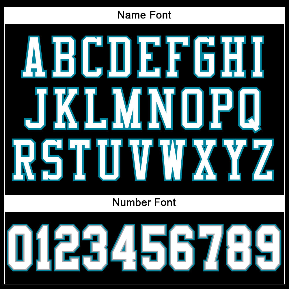 Custom Black White-Teal Mesh Authentic Football Jersey view 4