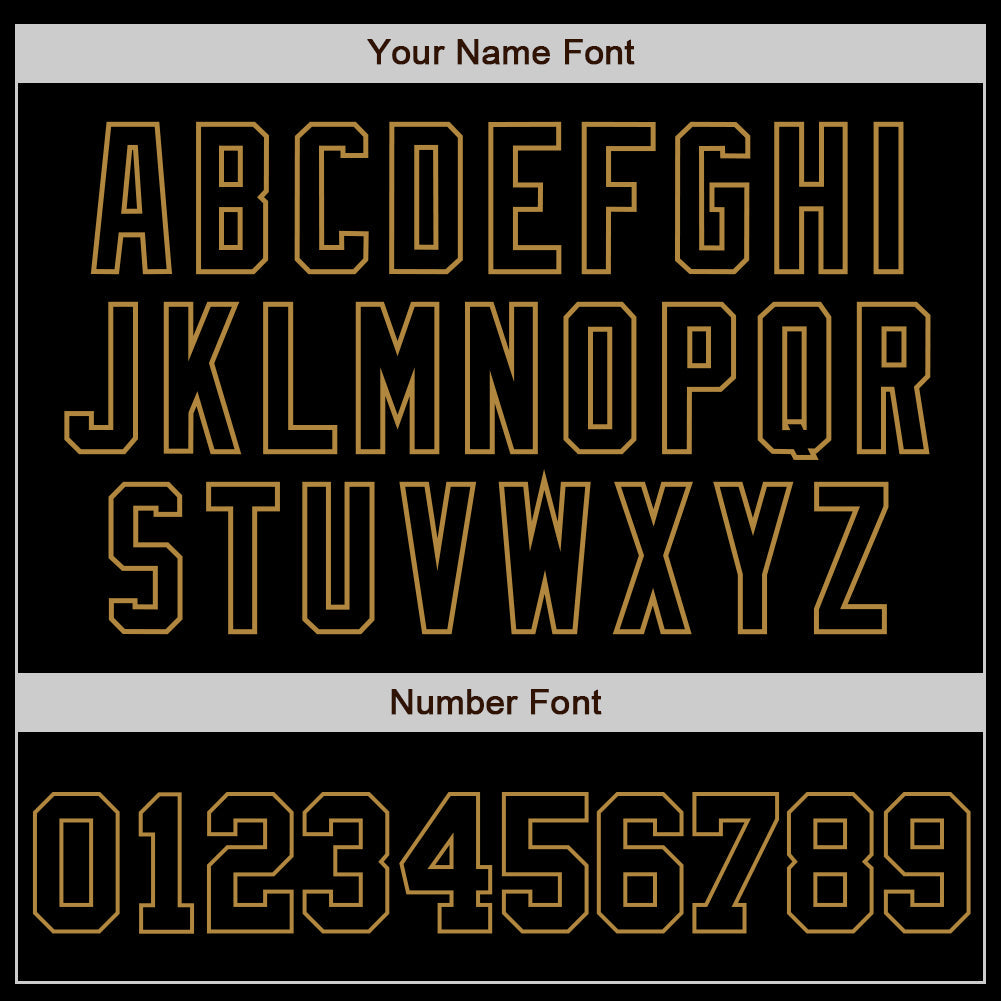 Custom Black Black-Old Gold Authentic Baseball Jersey view 4