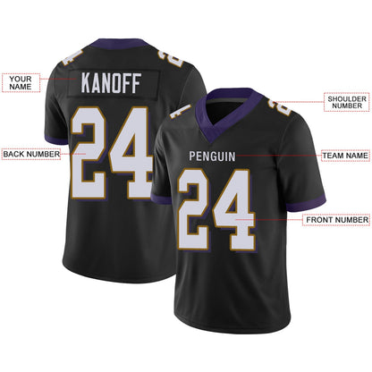 Custom B.Ravens Football JerseyS Team Player or Personalized Design Your Own Name for Men's Women's Youth Jerseys Purple view 4