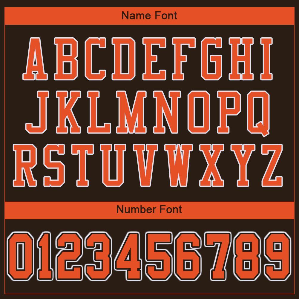 Custom Brown Orange-White Mesh Authentic Football Jersey view 5