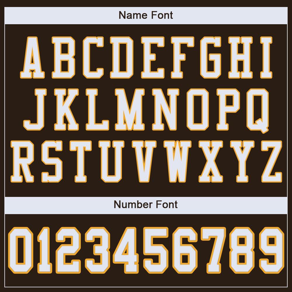 Custom Brown White-Gold Mesh Authentic Football Jersey view 5