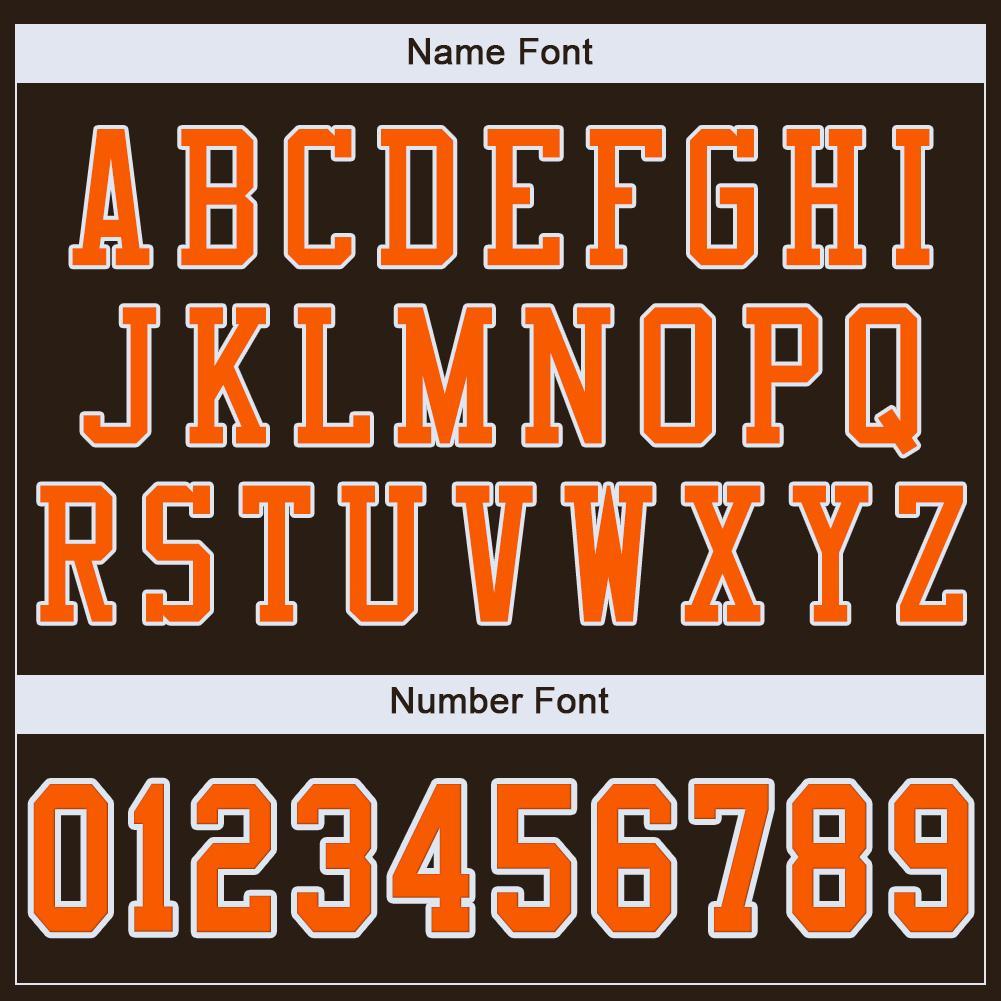 Custom Brown Orange-White Mesh Authentic Football Jersey view 5