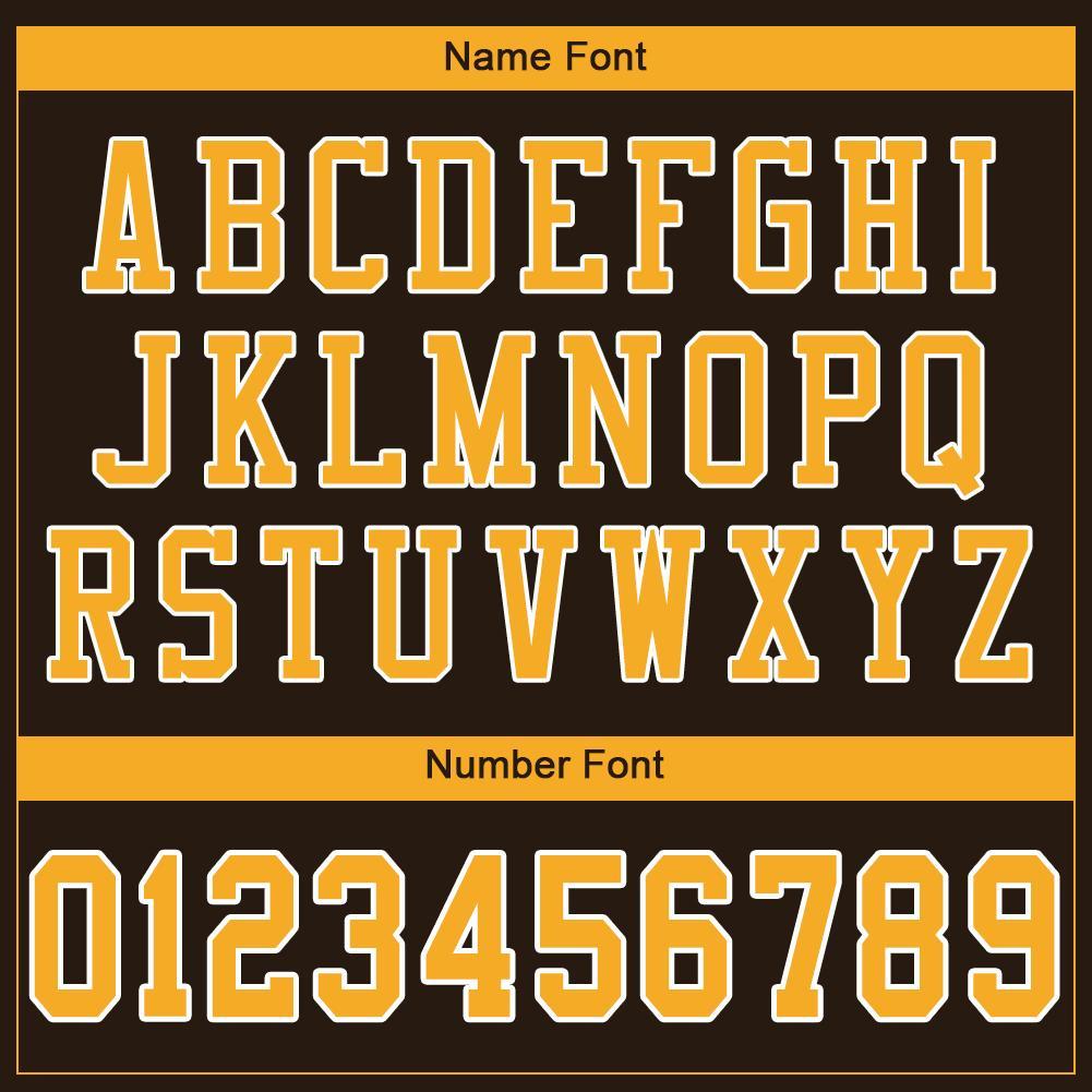 Custom Brown Gold-White Mesh Authentic Football Jersey view 5