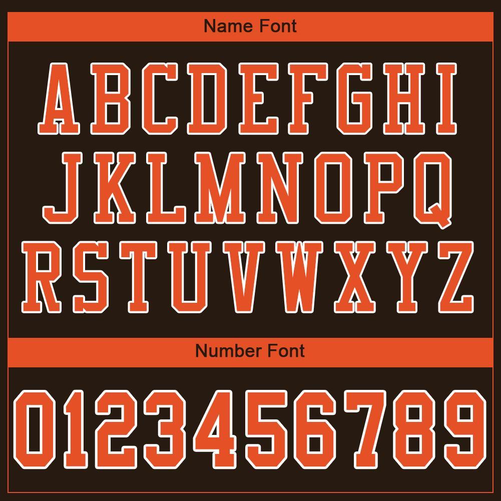 Custom Brown Orange-White Mesh Authentic Football Jersey view 5