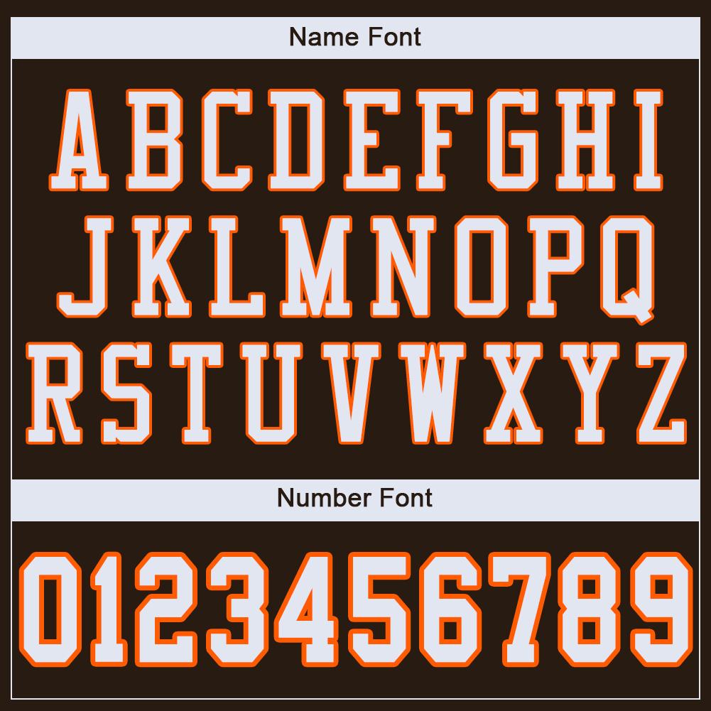 Custom Brown White-Orange Mesh Authentic Football Jersey view 6