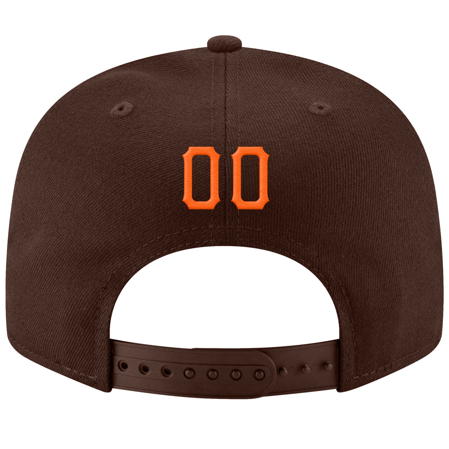 Custom Brown Orange-White Stitched Adjustable Snapback Hat view 3