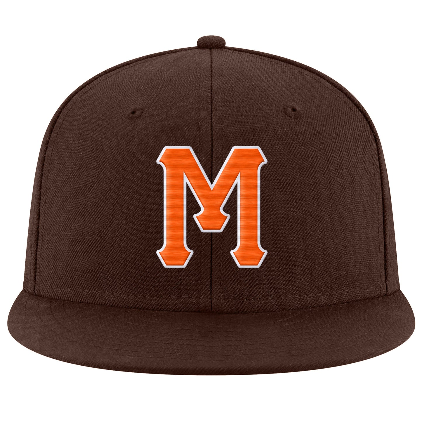 Custom Brown Orange-White Stitched Adjustable Snapback Hat view 2