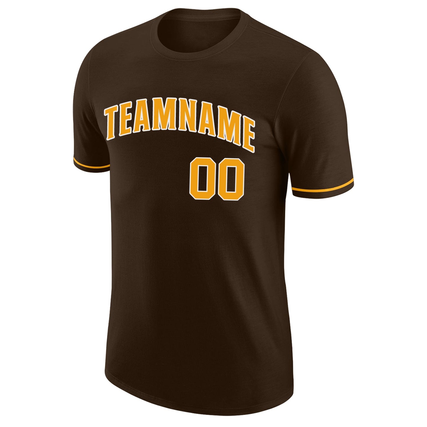 Custom Brown Gold-White Performance T-Shirt view 5